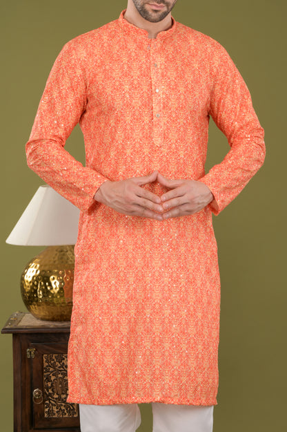 TARANG - Sunset Glow Embroidered Kurta Set