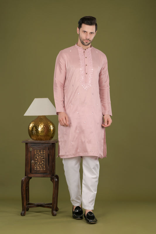 KANAK - Rosewood Grace Sequin Embroidered Kurta Set