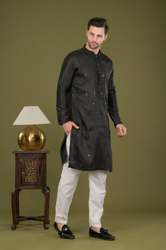 KANAK - Midnight Majesty Sequin Embroidered Kurta Set