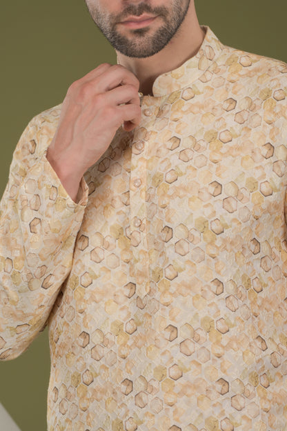 KIRIT - Sunehri Hexa Digital Print Kurta Set